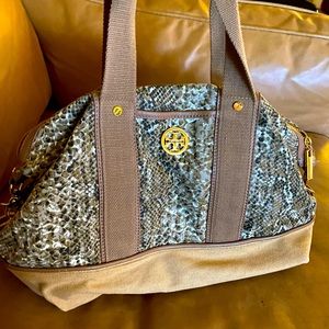 AUTHENTIC Tory Burch Animal Print Canvas Tote